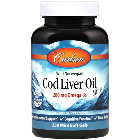 Carlson Labs Cod Liver Oil Minis, 280mg - 250 mini softgels
