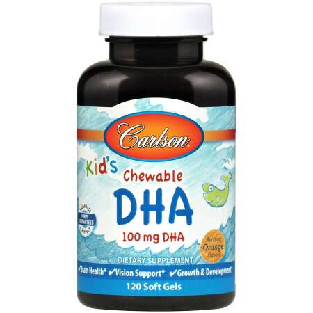 Carlson Labs Kid's Chewable DHA, 100mg Orange - 120 softgels