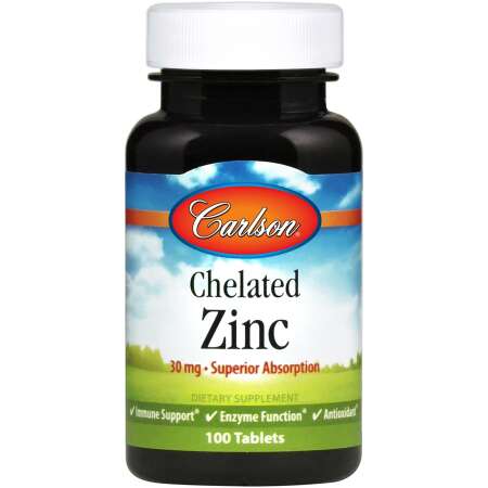 Carlson Labs Chelated Zinc, 30mg - 100 tablets