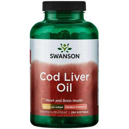 Swanson Cod Liver Oil, 700mg Double-Strength - 250 softgels