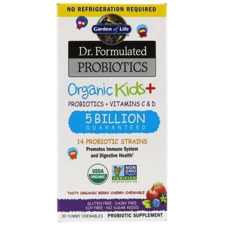Garden of Life Dr. Formulated Probiotics Kids+, Berry Cherry - 30 chewables