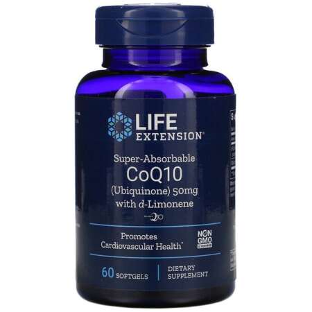 Life Extension Super Absorbable CoQ10 with d-Limonene, 50 mg - 60 Softgels