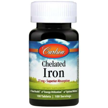 Carlson Labs Chelated Iron, 27mg - 100 tablets
