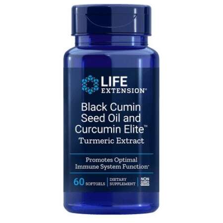 Life Extension Black Cumin Seed Oil and Curcumin Elite Turmeric Extract - 60 softgels
