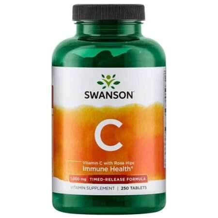 Swanson Vitamin C with Rose Hips Extract - Timed-Release, 1000mg - 250 tablets