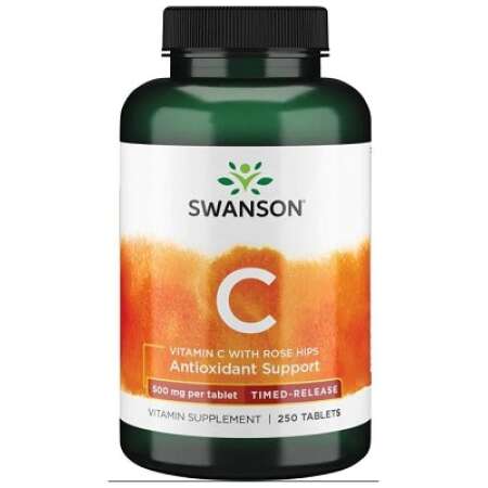 Swanson Vitamin C with Rose Hips - Timed-Release, 500mg - 250 tablets