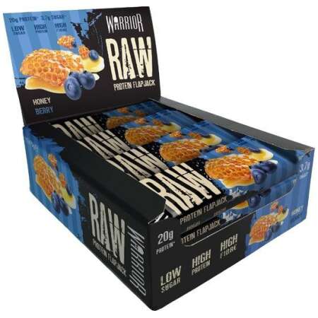 Warrior Raw Protein Flapjack, Honey Berry - 12 bars
