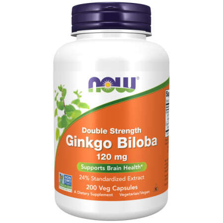 NOW Foods Ginkgo Biloba Double Strength, 120mg - 200 vcaps