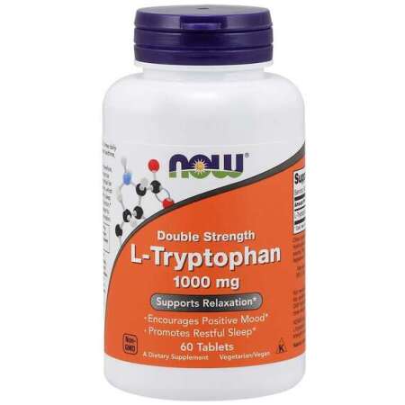 NOW Foods L-Tryptophan, 1000mg Double Strength - 60 tabs