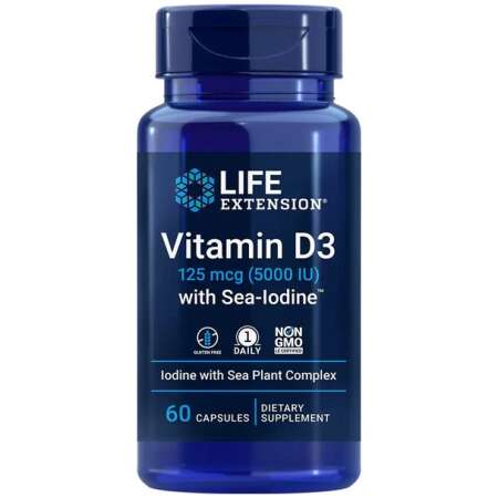 Life Extension Vitamin D3 with Sea-Iodine, 5000IU - 60 caps