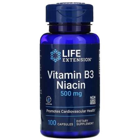 Life Extension Vitamin B3 Niacin, 500mg - 100 caps