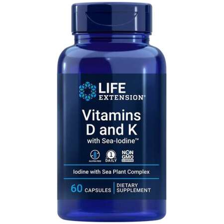 Life Extension Vitamins D and K with Sea-Iodine - 60 caps