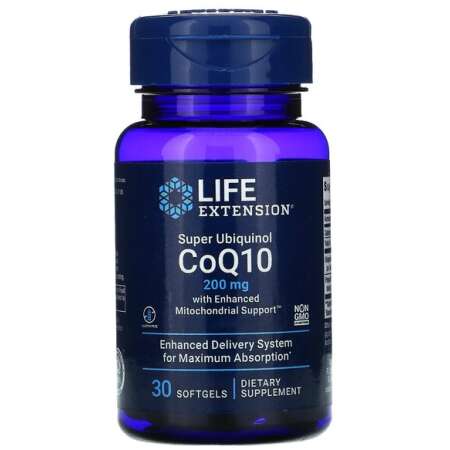 Life Extension Super Ubiquinol CoQ10 with Enhanced Mitochondrial Support, 200mg - 30 softgels