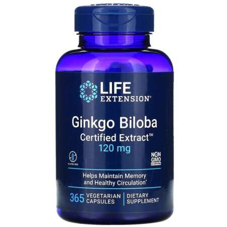 Life Extension Ginkgo Biloba, Certified Extract, 120mg - 365 vcaps