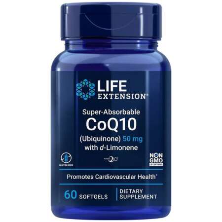 Life Extension Super-Absorbable CoQ10 (Ubiquinone) with d-Limonene, 100mg - 60 softgels