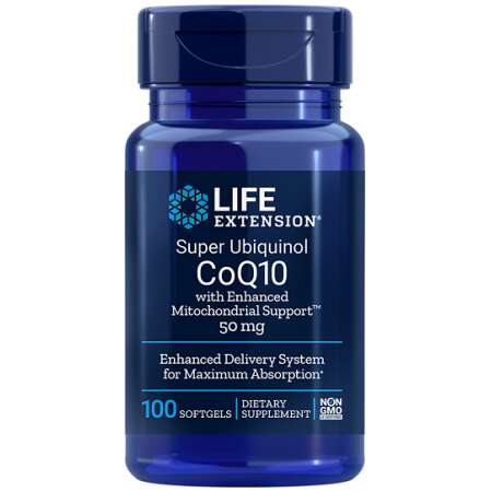 Life Extension Super Ubiquinol CoQ10 with Enhanced Mitochondrial Support, 50mg - 100 softgels