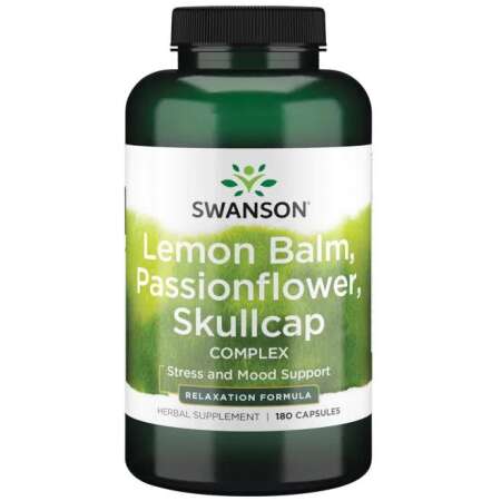 Swanson Lemon Balm, Passionflower, Skullcap Complex - 180 caps