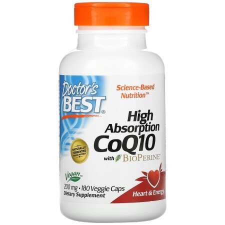 Doctor's Best High Absorption CoQ10 with BioPerine, 200mg - 180 vcaps