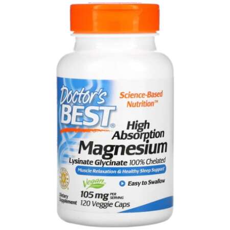 Doctor's Best High Absorption Magnesium, 105mg - 120 vcaps