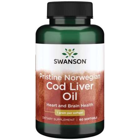 Swanson Pristine Norwegian Cod Liver Oil, 1000mg - 60 softgels