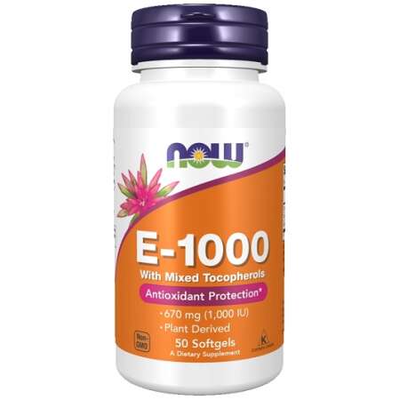 NOW Foods Vitamin E-1000 - Natural (Mixed Tocopherols) - 50 softgels