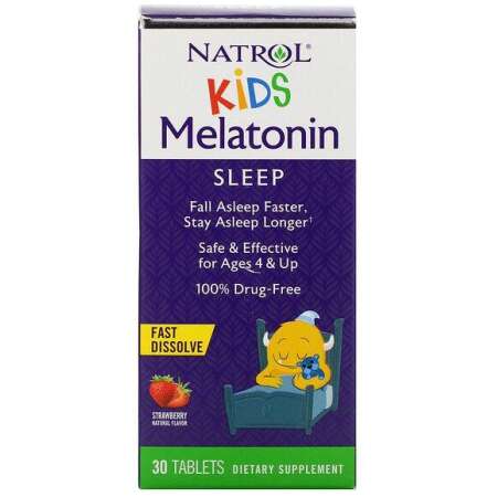 Natrol Kids Melatonin, Strawberry - 30 tabs