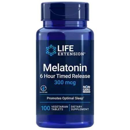 Life Extension Melatonin 6 Hour Timed Release, 300mcg - 100 vegetarian tabs