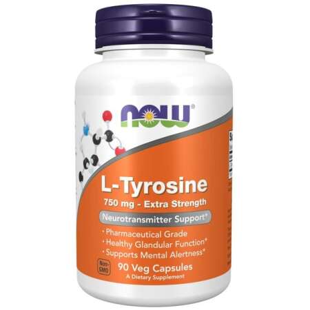 NOW Foods L-Tyrosine, Extra Strength 750mg - 90 vcaps