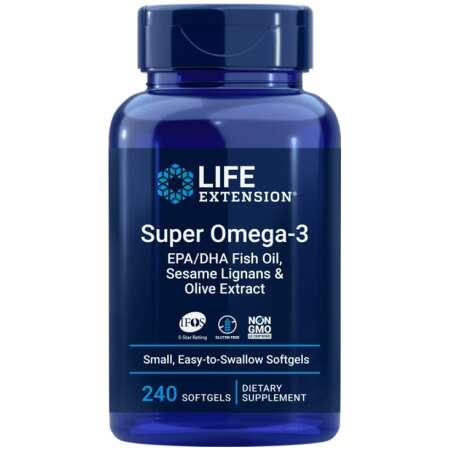 Life Extension Super Omega-3 EPA/DHA with Sesame Lignans & Olive Extract - 240 softgels