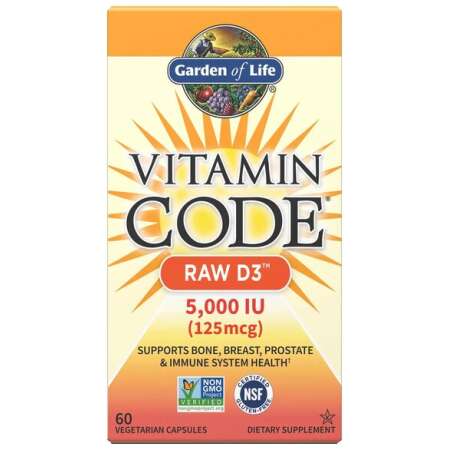 Garden of Life Vitamin Code Raw D3, 5000 IU - 60 vcaps