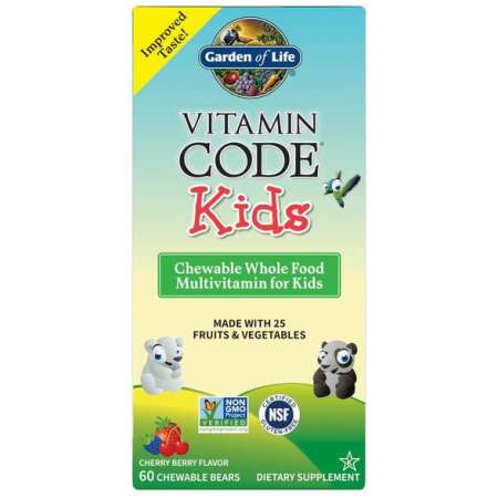 Garden of Life Vitamin Code Kids (Chewable Whole Food Multivitamin For Kids), Cherry Berry - 60 chewable bears