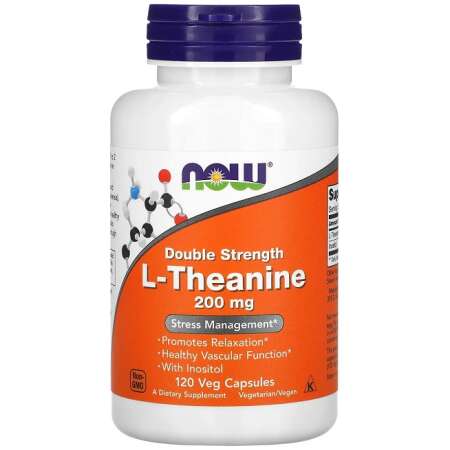 NOW Foods Double Strength L-Theanine, 200mg - 120 vcaps