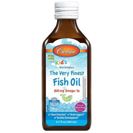 Carlson Labs Kid's The Very Finest Fish Oil, 800mg Natural Mixed Berry - 200 ml.