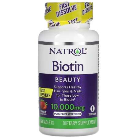 Natrol Biotin Fast Dissolve, 10000mcg (Strawberry) - 60 tabs