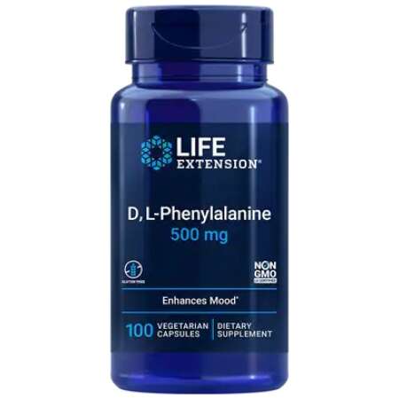 Life Extension D L-Phenylalanine, 500mg - 100 vcaps