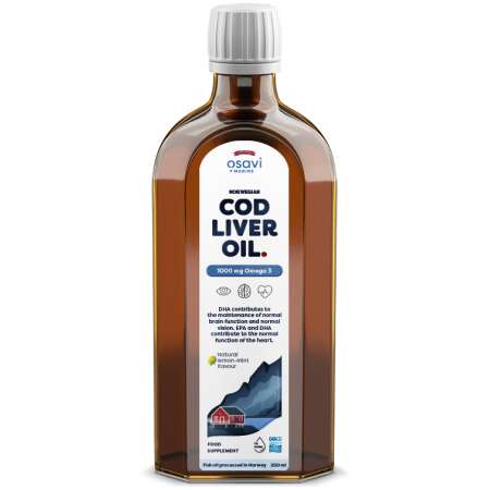 Osavi Norwegian Cod Liver Oil, 1000mg Omega 3 (Lemon-Mint) - 250 ml.