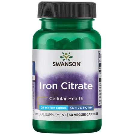 Swanson Iron Citrate, 25mg - 60 vcaps