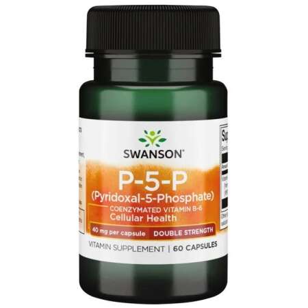 Swanson P-5-P (Pyridoxal-5-Phosphate) Coenzymated Vitamin B6, 40mg - 60 caps