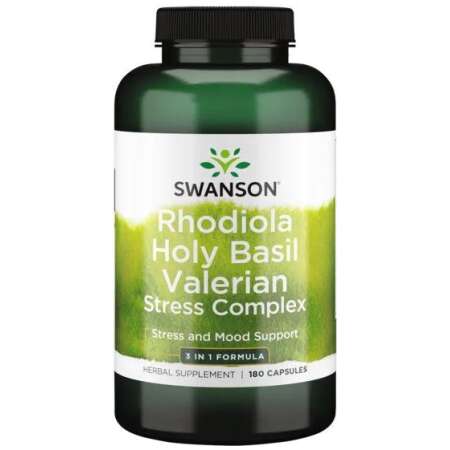 Swanson Rhodiola Holy Basil Valerian Stress Complex - 180 caps