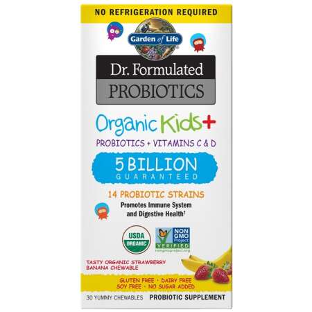 Garden of Life Dr. Formulated Probiotics Kids+, Strawberry Banana - 30 chewables