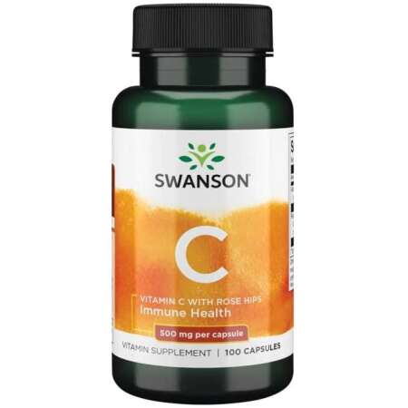 Swanson Vitamin C with Rose Hips Extract, 500mg - 100 caps