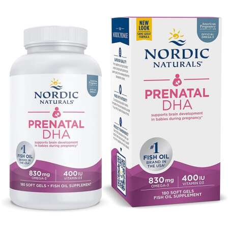 Nordic Naturals Prenatal DHA, 830mg Omega-3 + 400 IU D3 Unflavored (EAN 768990017483) - 180 softgels