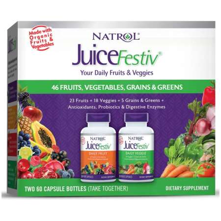 Natrol JuiceFestiv, Daily Fruits & Veggies - 60 + 60 caps