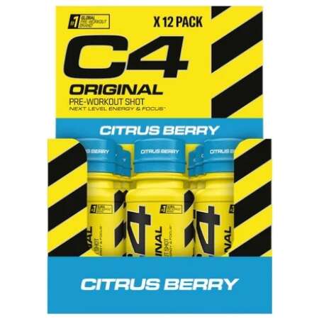 Cellucor C4 Original Pre-Workout Shot, Citrus Berry - 12 x 60 ml.