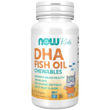 NOW Foods DHA Kids Fish Oil Chewables, 100mg - 60 softgels