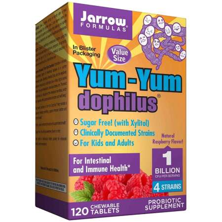 Jarrow Formulas Yum-Yum Dophilus, 1 Billion CFU (Raspberry) - 120 chewable tabs