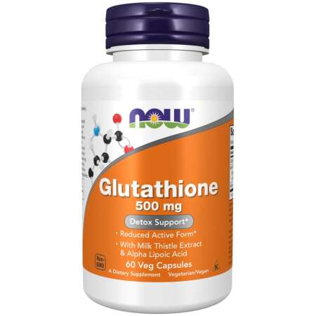 NOW Foods Glutathione with Milk Thistle Extract & Alpha Lipoic Acid, 500mg - 60 vcaps