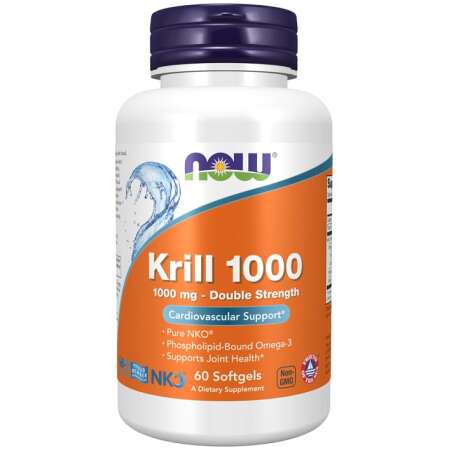 NOW Foods Krill Oil, 1000mg Double Strength - 60 softgels