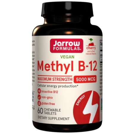 Jarrow Formulas Methyl B-12, 5000mcg (Cherry) - 60 vegan chewable tabs