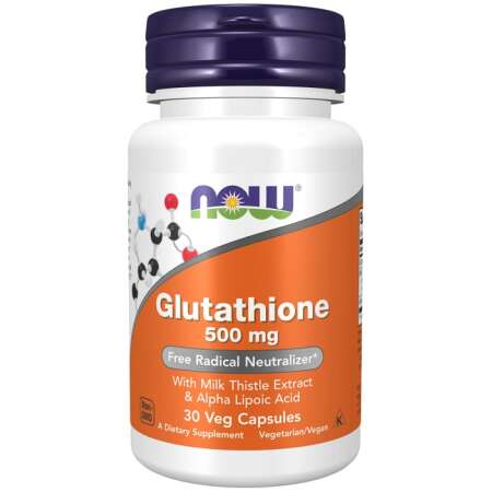 NOW Foods Glutathione with Milk Thistle Extract & Alpha Lipoic Acid, 500mg - 30 vcaps